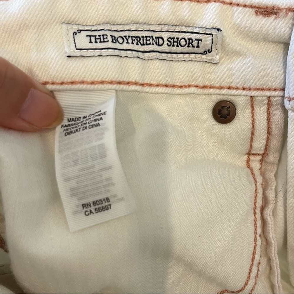 Lucky Brand The Boyfriend Shorts Off-White Denim Women’s 2/26 Raw Hem - Picture 4 of 13